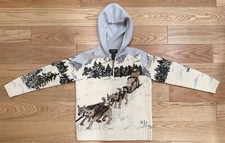 NWOT Ralph Lauren Hand Knit Thick Wool Dog Sled Race Sweater P/S Fits S-M