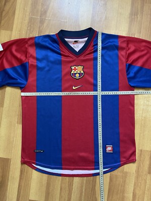 BARCELONA 1998 1999 HOME FOOTBALL SHIRT SOCCER JERSEY NIKE sz XL