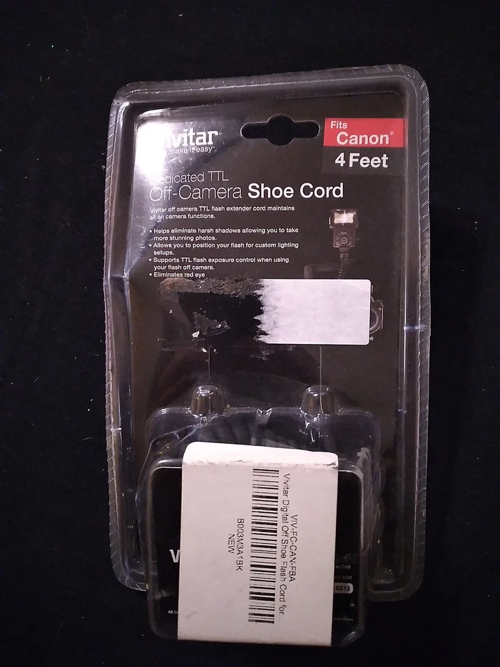  Vivitar Dedicated TTL Off-Camera Shoe Cord Fits Canon 4 Feet VIV-FC-CAN OrigPkg - Image 3 of 4