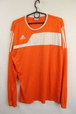 Adidas Climalite Orange Polyester Long Sleeve Round Neck Activewear T-Shirt L