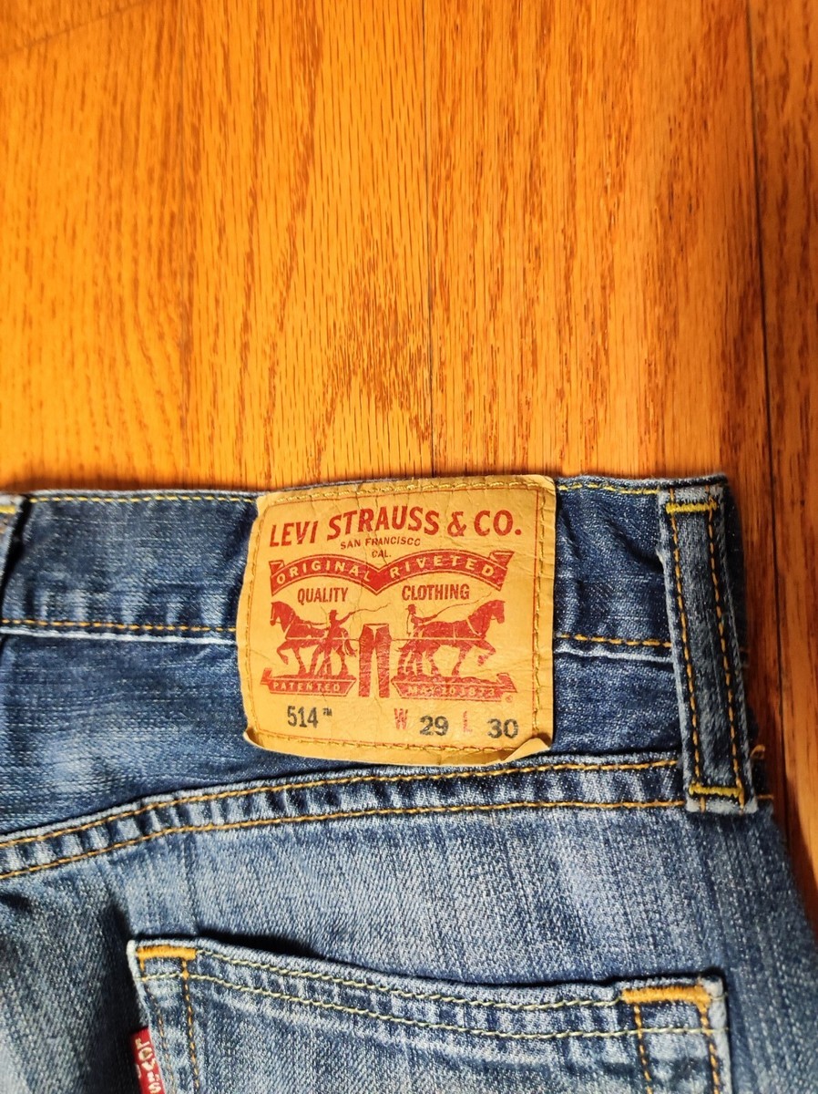 Levi's 514 Men's Size 29x30 Slim Straight Dark Blue Jeans, Levis