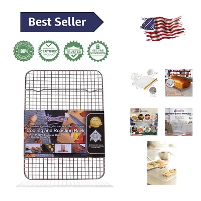 Durable 8.5''x12'' Oven Safe Stainless Steel Cooling Rack for Baking & Roasting