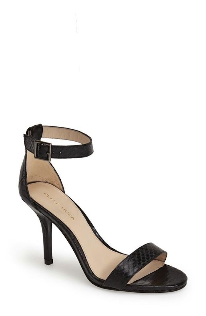 Pelle Moda Kacey Black Brushed Snakeskin Leather Dress Heel Size 6.5 or 8.5  | eBay