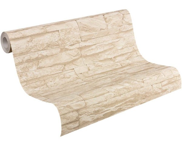A.S. CréAtion Tapete Vlies Wood&Stone 7071-30 Bruchstein Beige Creme 3D Stylisch-image