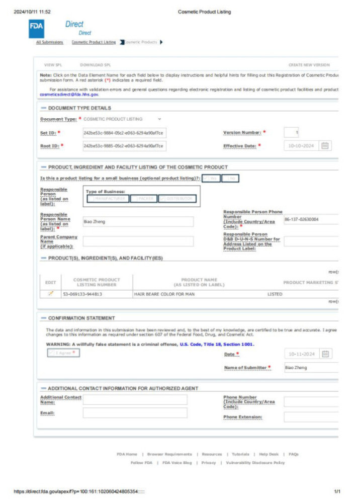 MOKERU Mens Black Beard Dye Cream With Comb Fast Coloring Beard & Hair Dye 80ml