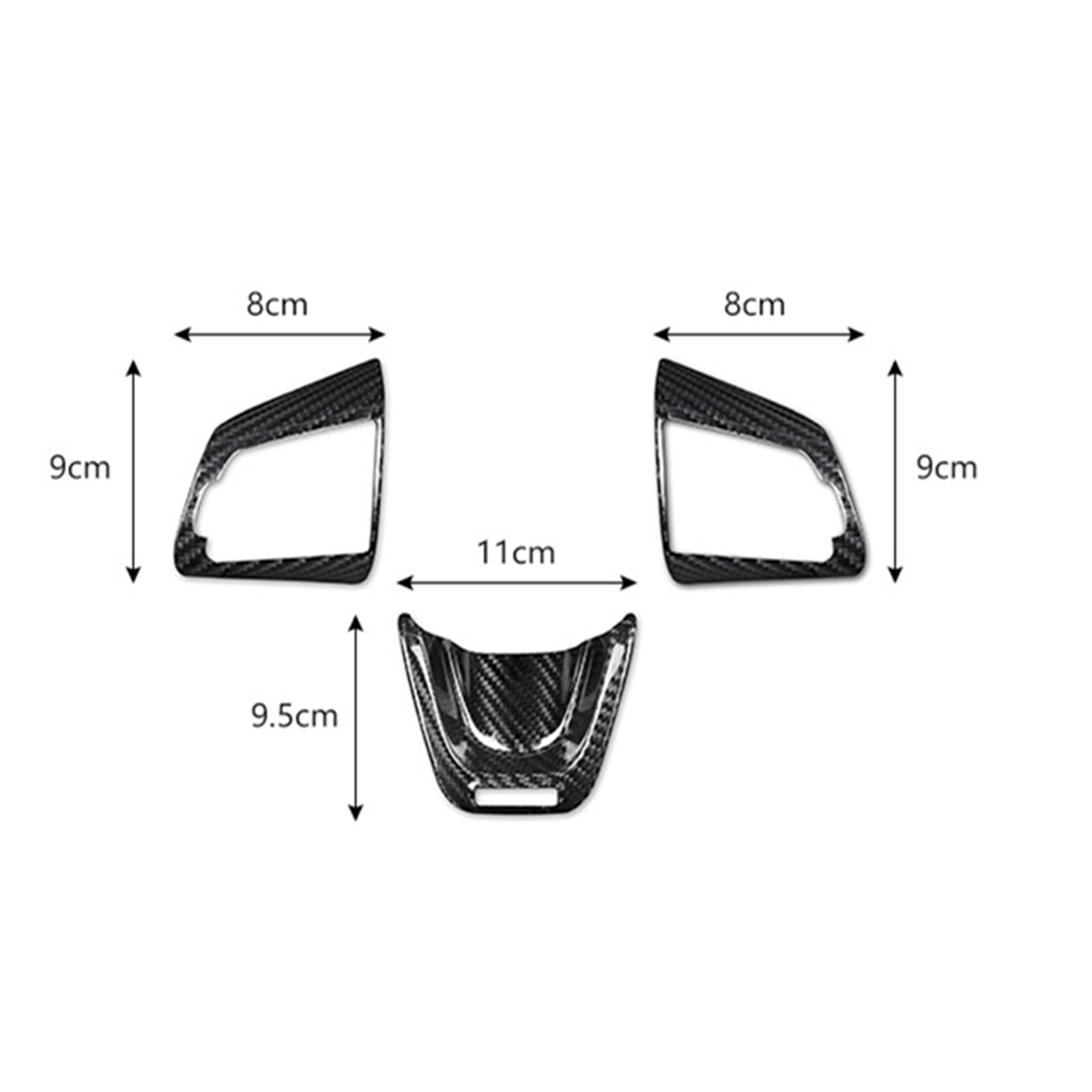 3Pcs Car Steering Wheel Cover Trims For Kia Stinger 20182023 Carbon