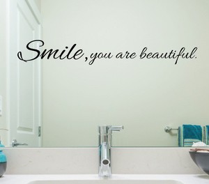 Details About Smile You Are Beautiful Wall Sticker Home Quotes Inspirational Love Ms092vc