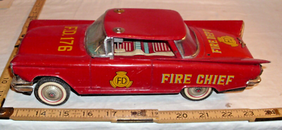 1959 BUICK INVICTRA 2DR HT FIRE CHIEF CAR TIN FRICTION TOY JAPAN