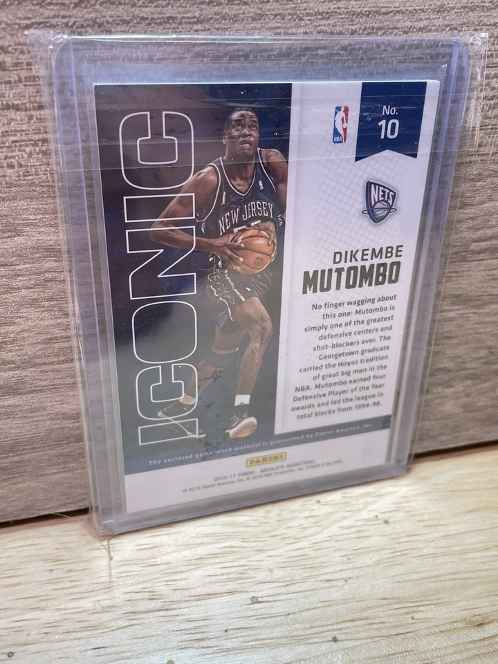 2016-17 Panini Absolute Iconic Materials Dikembe Mutombo #10 HOF /149 - Image 2 of 3