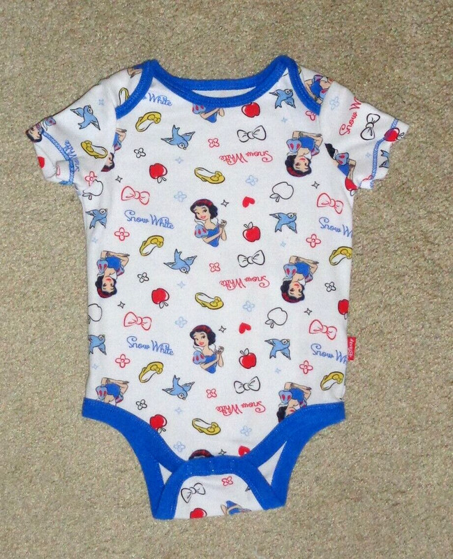Disney Snow White Baby Girls Romper Bodysuit Short Sleeve Size 6-9 Months 