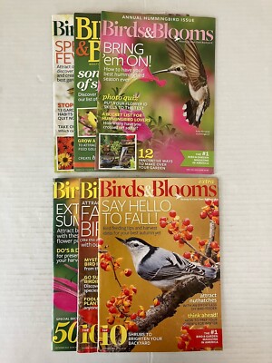 Lot 6 Birds & Blooms Magazines 2015 Various Months Paperback