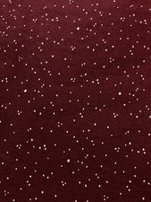 Cotton Fabric Maroon with Tiny White Scattered Dots 3 Yards x 44" Width