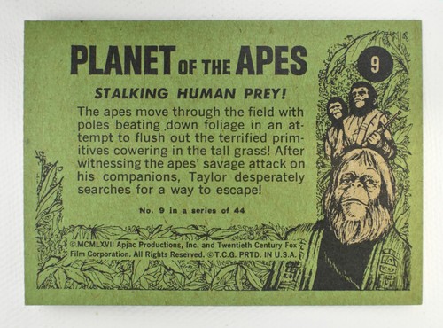 PLANET OF THE APES #9 APJAC MOVIE TRADING CARD TOPPS NM, 1967 - Picture 2 of 2