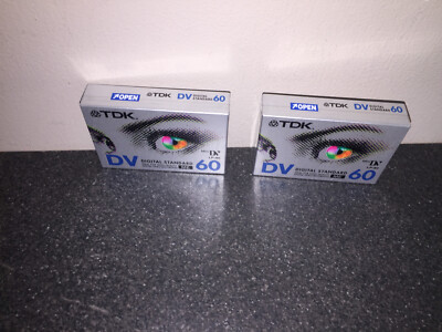2 x TDK DV 60 Mini DV Cassettes DVM-60MEEA Brand New and Sealed