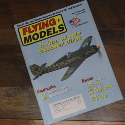 Flying Models Magazine [March:2008] F/F Pond Scum; WACO YMF-5