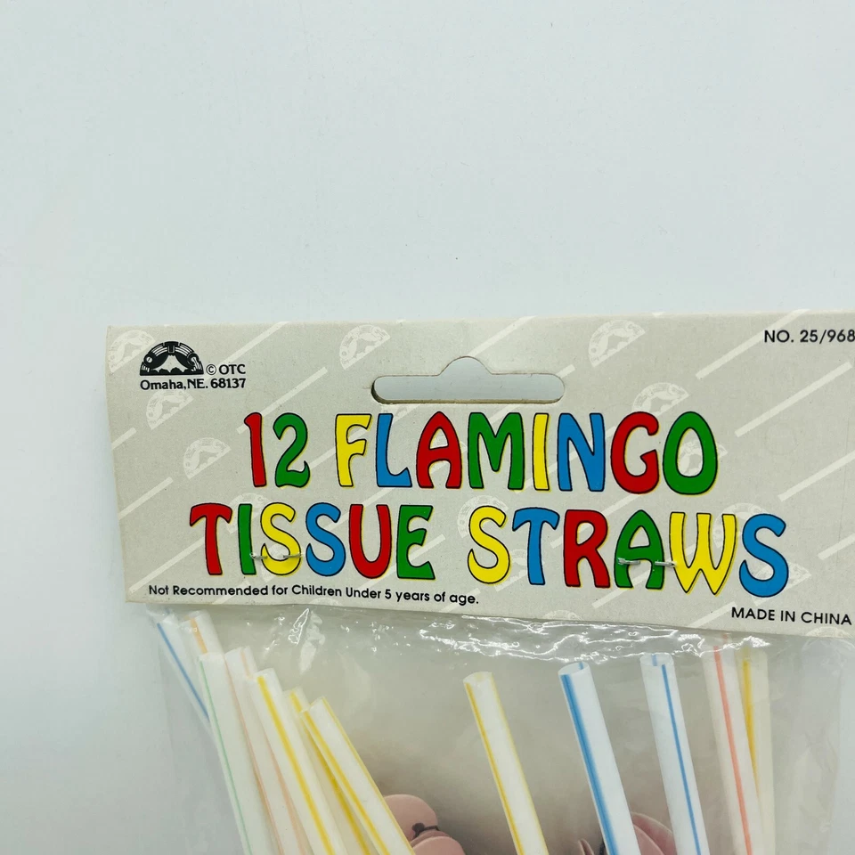 12 New Vintage Flamingo Straws Retro Pool Party Kitsch Florida Cottage Core  - Image 2 of 4