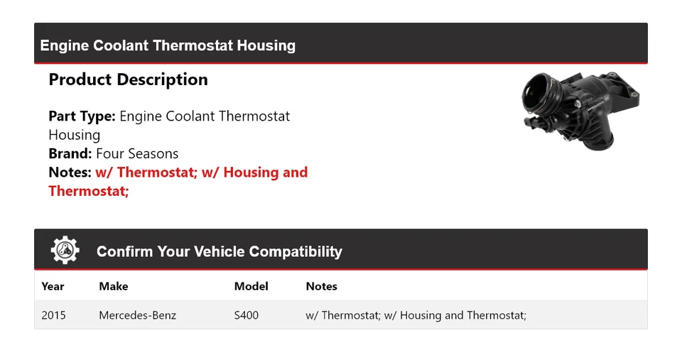 Carcasa termostato refrigerante motor Mercedes-Benz S400 2015 4 estaciones Foto 2 de 4