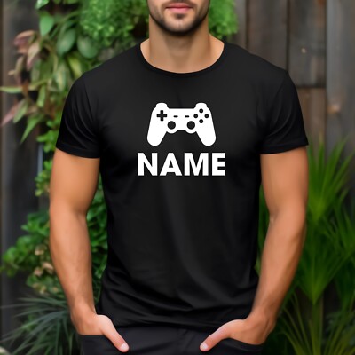 T-Shirt Gaming personalisiert beliebiger Name bedruckt Gamer Geburtstag Geschenk normale Passform Top