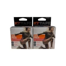(2) KT Tape Duo Pack 20 Strips Each, 2-10" original cotton @ synthetic pro Black