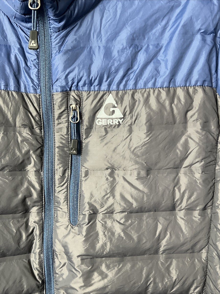 Gerry Fill Power 650 Jacket Blue Grey Full Zip Puffer Men's Size L