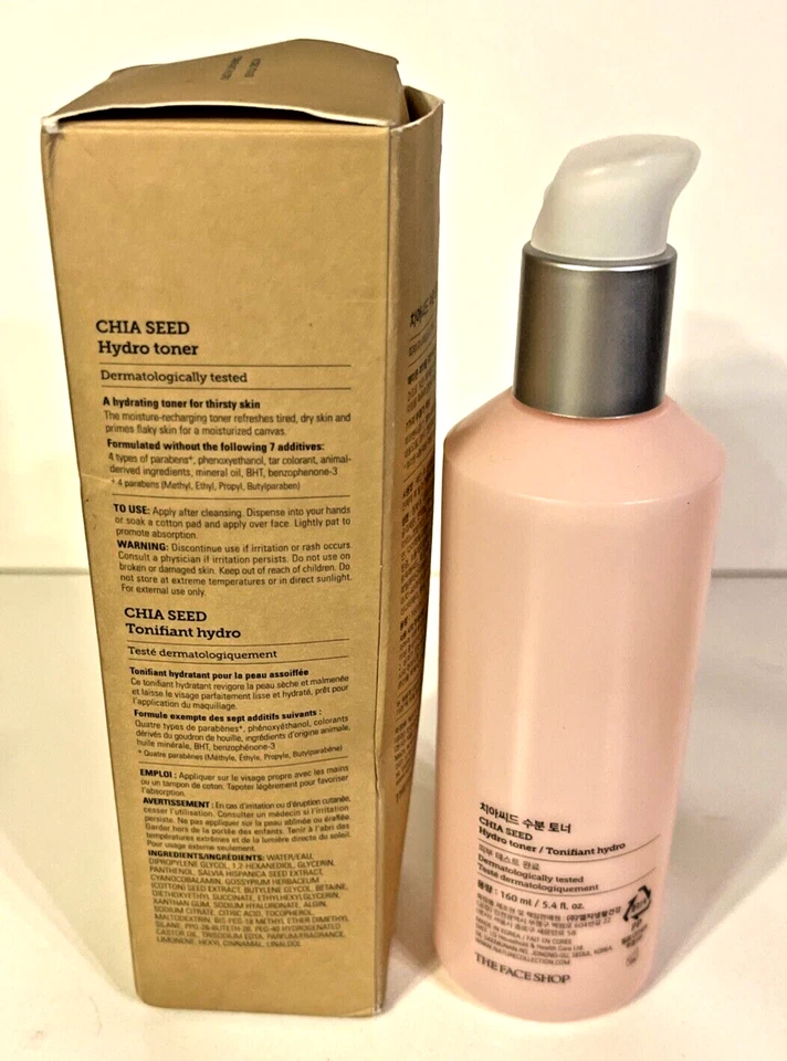 Hydro Toner The Face Shop Semilla de Chía Vitamina B12 Avanzada 5.4 OZ (160 ml) Nuevo Foto 2 de 4