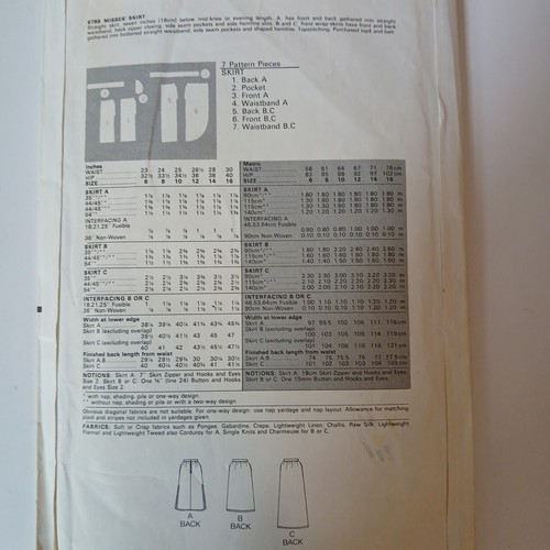 Butterick 6788 Front Wrap Option Maxi Mid Skirt Vintage '70s 12 Misses Sewing - Picture 3 of 5