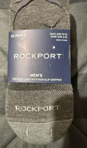 Rockport Men’s Sneaker Liner w/non-slip gripper Shoe Size 6-12 10 Pack FREE SHP