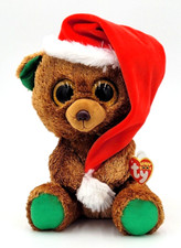 TY Beanie Boos Nicolas Plush Stuffed Bear Toy Brown 10" Christmas 2018
