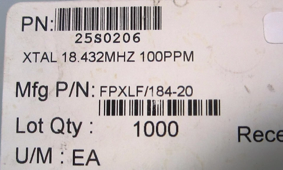 Fox Elec Plastic Encased SMD Crystal, 18.432MHz, 100ppm, reel of 483 FPXLF184-20 - Image 2 of 3
