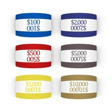 7,5 x 1,25 pulgadas 300 correas de billetes surtidas con cierre autoadhesivo