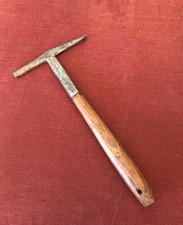 Antique 12 Strap Hammer Upholstery Tack Leather Cobbler Wooden Handle