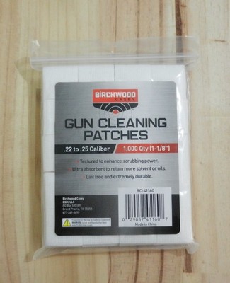 Birchwood Casey BWC Gun Cleaning 1000 Patches;  22-25 cal;  1-1/8'';  41160  