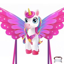 48.4'' Unicorn Kites Easy to Fly for Kids Adults with 328.1 FT String, Beach ...