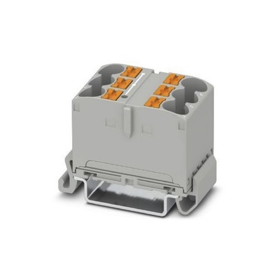 Phoenix Contact 1082479 PTFIX Distribution Terminal Block 6-Pos Gray DIN Rail 60
