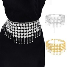 India Belly Dance Gold Silver Color Waist Chain Afghan Dress Moroccan Belts