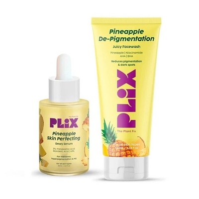 PLIX - THE PLANT FIX 5% Pineapple Foaming Face Wash And Serum Combo 100gm + 30ML