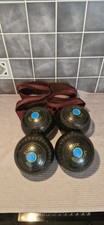 4 x VINTAGE BOWLS TAYLOR ELITE -  Heavy Size 5 Lawn Indoor Bowls W/ Carry Case
