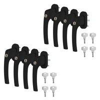 8 X Alu Fenstergriff In Schwarz Ral 9005 AbschließBar - StiftläNge 30Mm