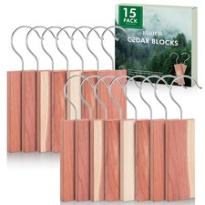 ESRICH Cedar Blocks for Clothes Storage,15 0.14 Ounce (Pack of 15), Burlywood