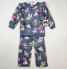 Disney Minnie Mouse Pants Set Girls 4 Multicolor Sweatshirt Character Outfit New