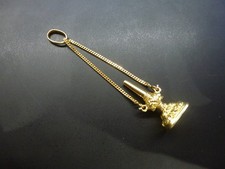 tres rare sceau-clef,chatelaine or 18k,XIXème,poids 7,24g,H du sceau 3cm,mono CR
