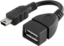 Mini USB Male to 2.0 Female Host OTG Adapter Cable 