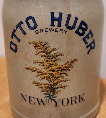 OTTO HUBER  BREWERY  1/2 Litre Stein  NO LID   Brooklyn  NEW YORK  Golden Rod