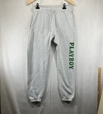 PacSun X Playboy Regular Fit Sweatpants Mens Small Thick Fleece Textured Logo