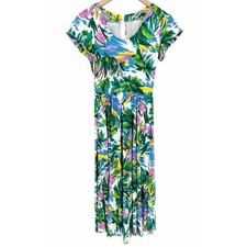 Vintage 90s Carol Anderson Maxi Dress Tropical Floral Cruise Summer Modest 3/4