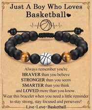 Soccer Football Basketball Baseball Hockey Bracelet Gifts for Boys Players Team