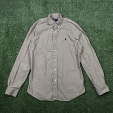 Polo Ralph Lauren Oxford Button Up Shirt Men's Size L Gray Long Sleeve Collared