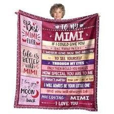 Blanket Gift for Mothers Day from Granddaughter Gift from Grandson 50"x60" Mimi