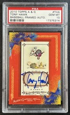 POP 6 TONY HAWK PSA 10 2010 TOPPS ALLEN & GINTER AGA-THA BASEBALL FRAMED AUTO SP