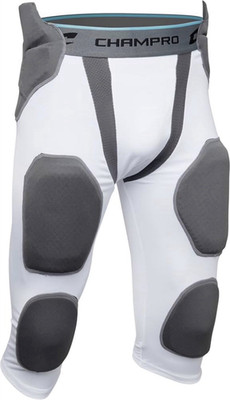Champro Adult Man-Up 7 Pad Football Girdle Pants Small White FPGU7AWS Pads